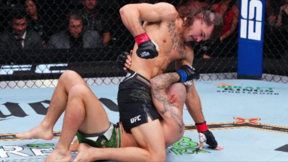 (Video) Chaos Breaks Out at UFC Noche as Diego Lopes Confronts Jean Silva Team after KO Win 1 Diego Lopes vs Jean Silva