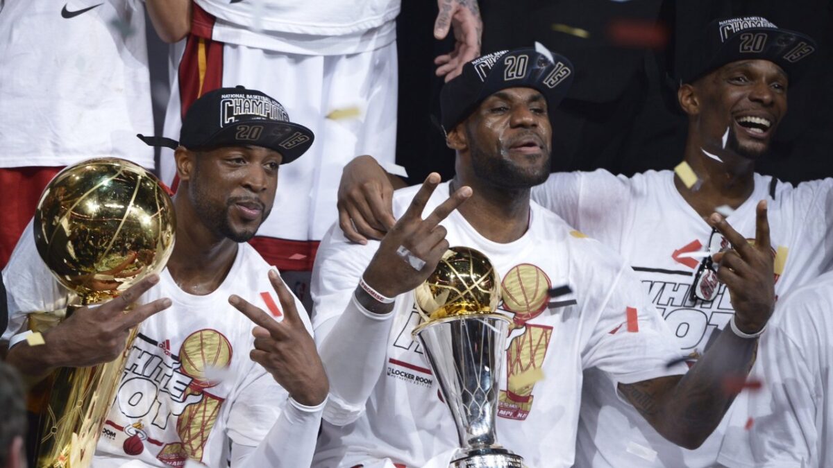 The Miami Heat Big 3 after winning the 2013 championship