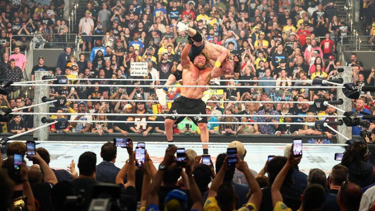 Brock Lesnar F-5ing John Cena