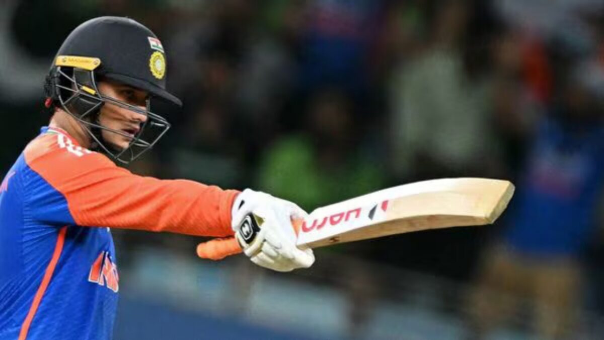 Abhishek Sharma celebrates fifty against Pakistan