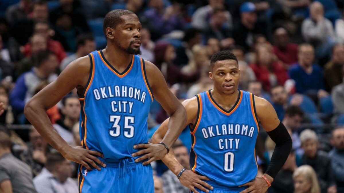 Russell Westbrook and Kevin Durant with the Thunder