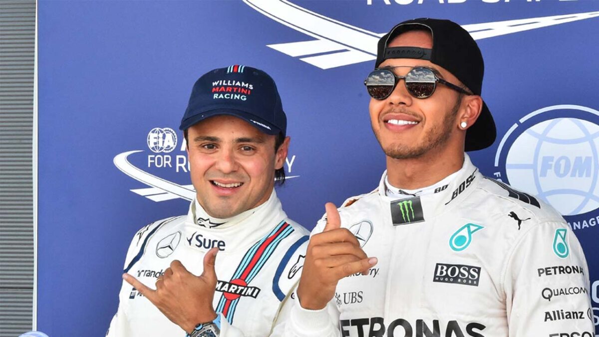 Felipe Massa with Lewis Hamilton (via Sky Sports)
