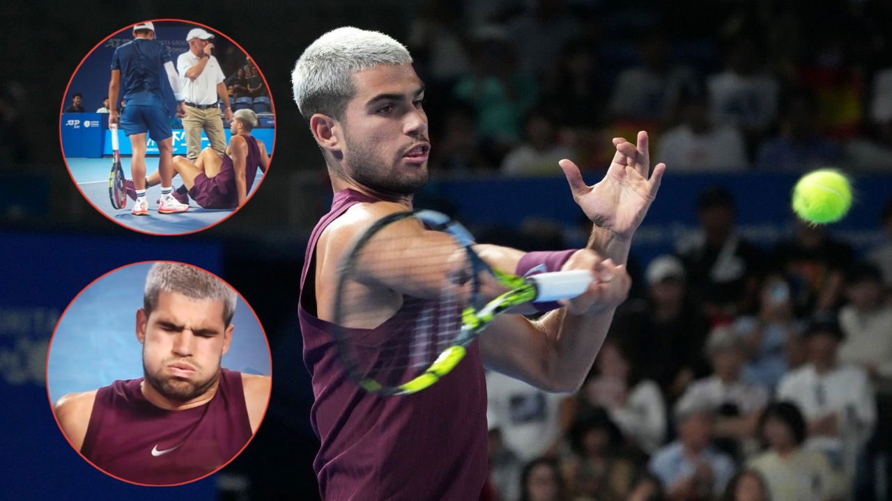 (Video) Carlos Alcaraz Falls in Pain in Major Injury Scare During his Opening Match at the Tokyo Open