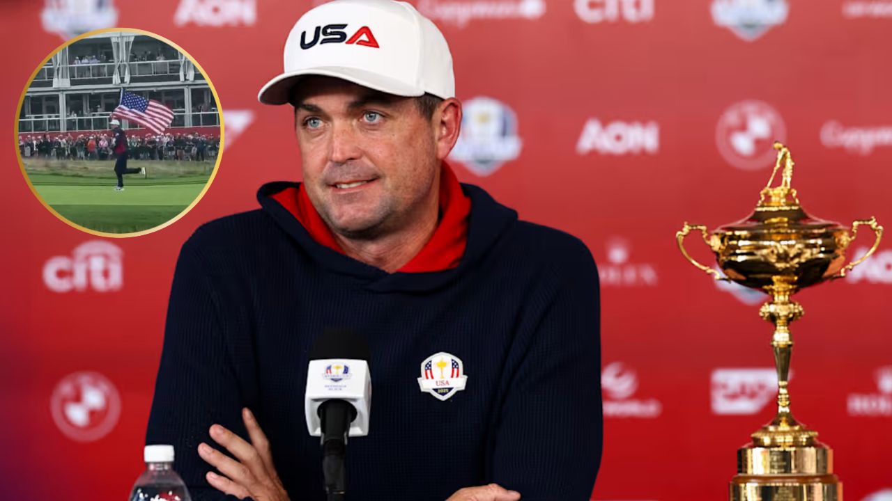 (Video) Keegan Bradley Fires up Fans at Bethpage by Running with US Flag in Hand Ahead of 2025 Ryder Cup