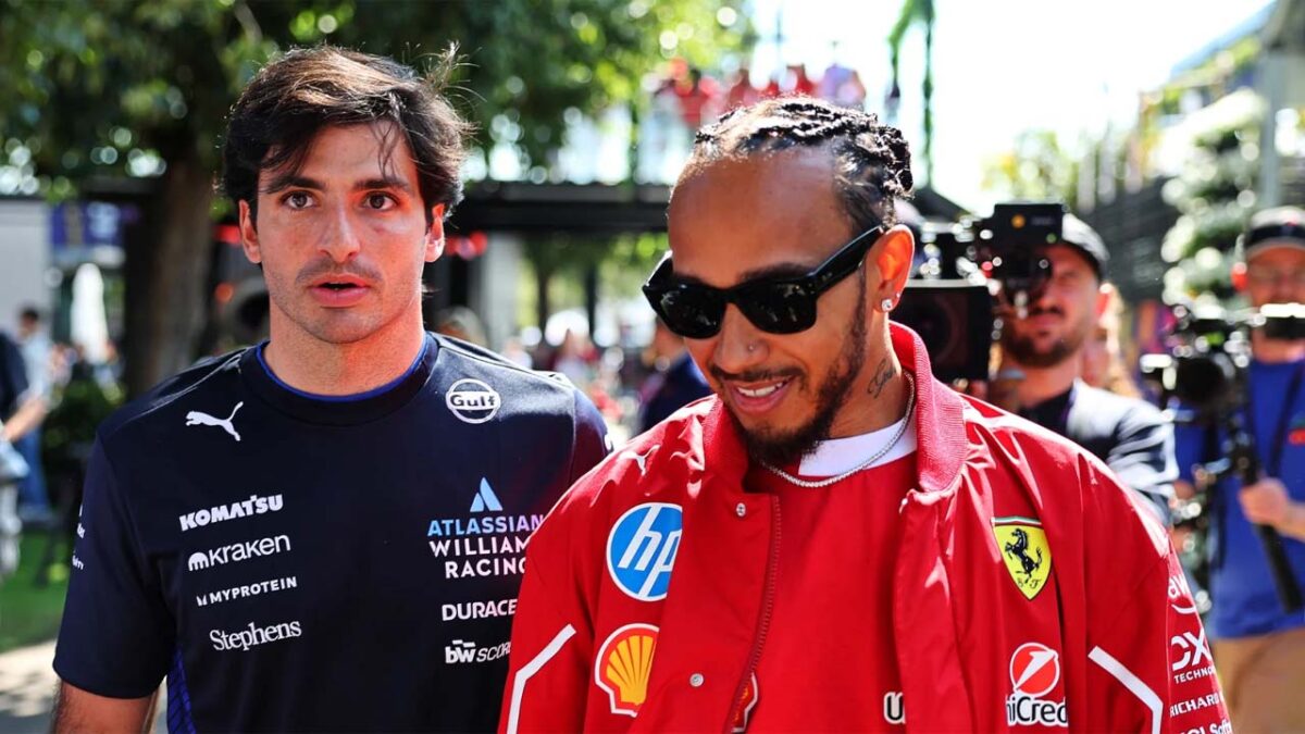 Carlos Sainz and Lewis Hamilton (via XPBimages)
