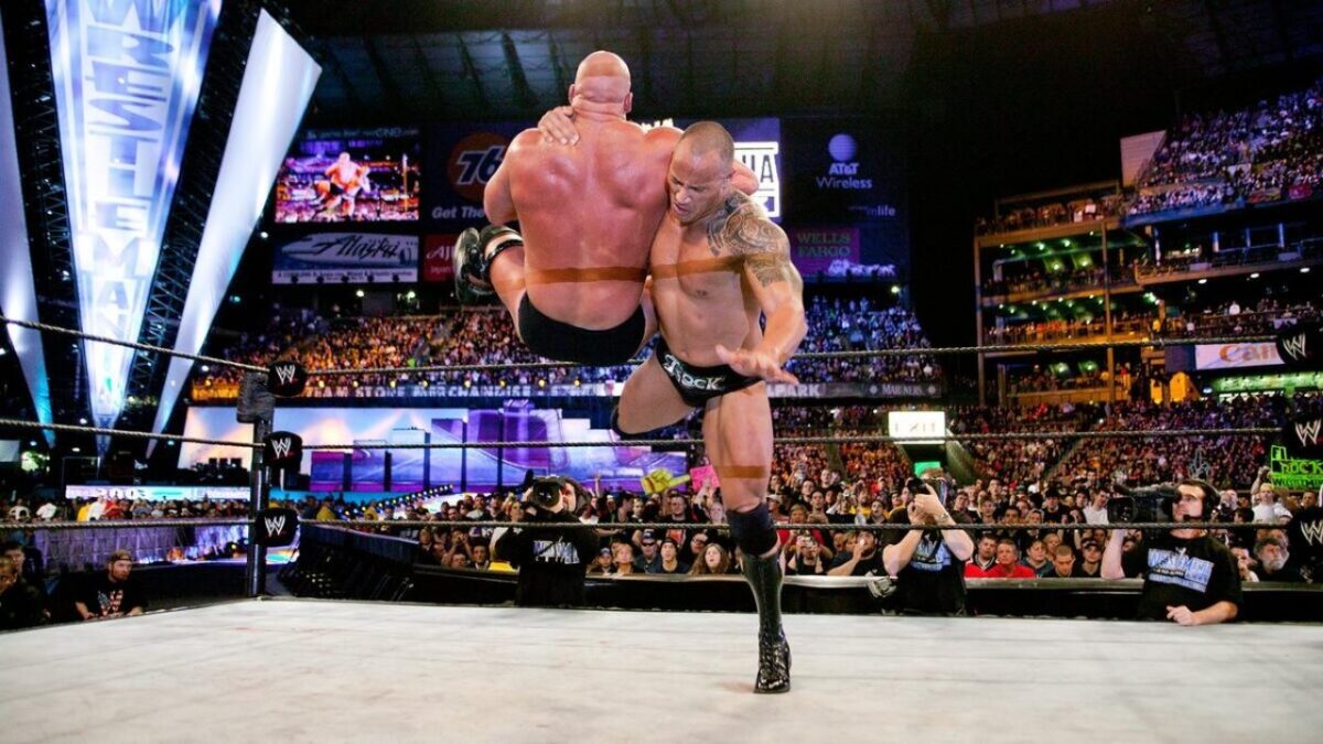 The Rock and Stone Cold Steve Austin at WrestleMania 19