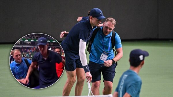 (Video) ‘Cramping’ Jannik Sinner Leaves the Court With Physio After Retiring From his Match at Shanghai Masters