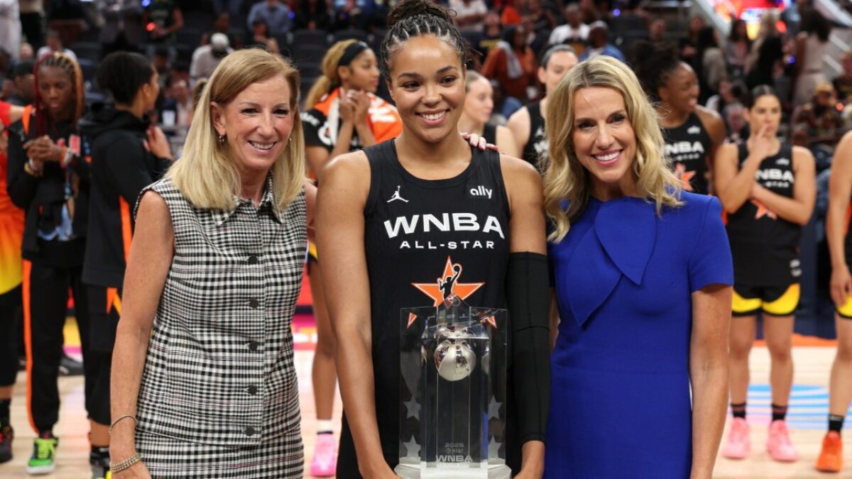 Cathy Engelbert and Napheesa Collier after the All-Star game