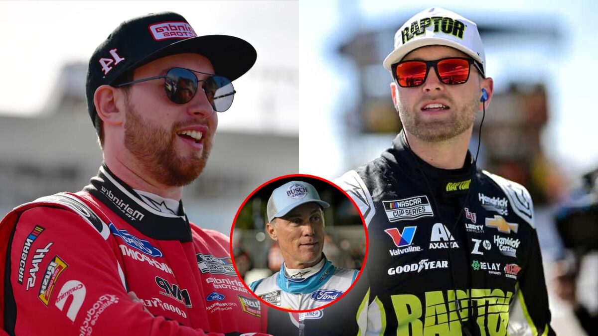 Chase Briscoe (via USA Today), William Byron (via NKP), Kevin Harvick (via AP)