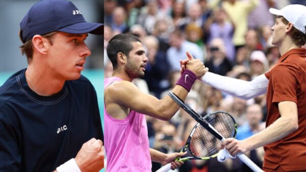 Alex de Minaur, Carlos Alcaraz, and Jannik Sinner (via X/The Tennis Letter)