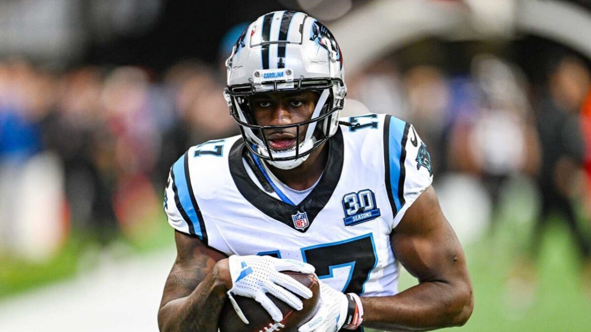 Xavier Legette playing for the Panthers