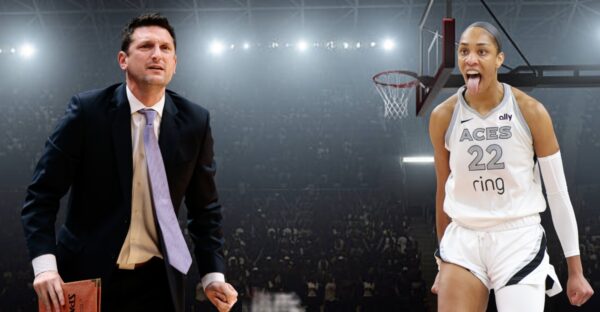Mercury HC Nate Tibbetts and A'ja Wilson