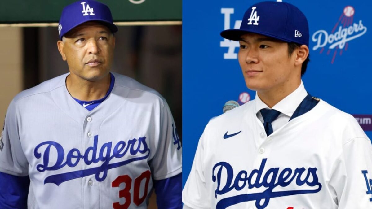 Yoshinobu Yamamoto Pitching a Complete Game in 5-1 Victory over Brewers Has Fans Losing It: "Just Give Them the Trophy" 2 Dave Roberts and Yoshinobu Yamamoto