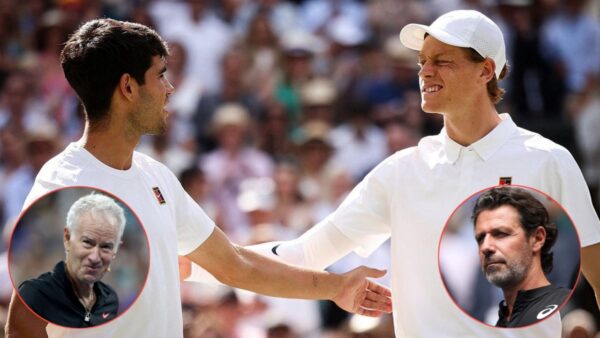 John McEnroe, Carlos Alcaraz, Jannik Sinner, Patrick Mouratoglou