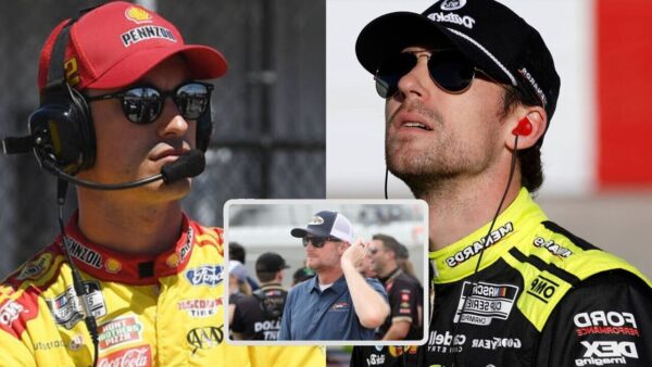 Joey Logano, Dale Earnhardt Jr. and Ryan Blaney