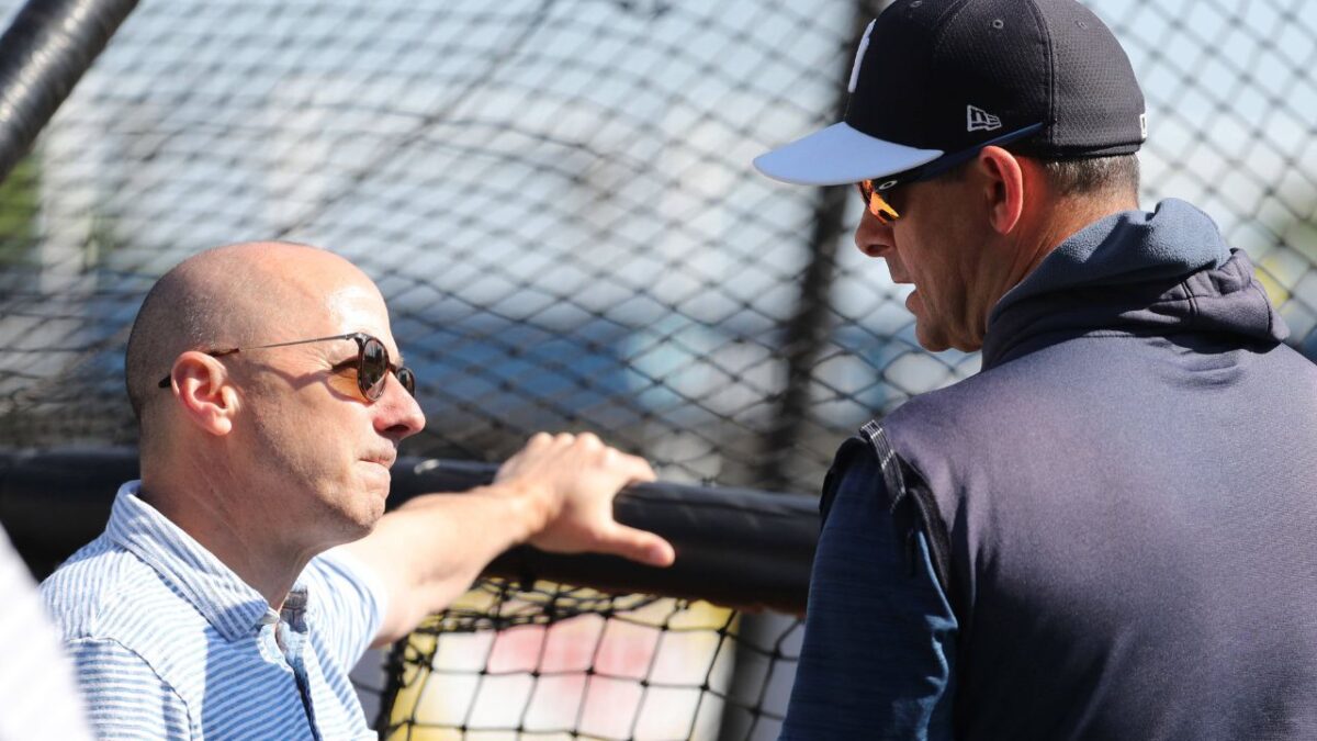 Brian Cashman Claiming Hal Steinbrenner Being Frustrated with Yankees Postseason Failure Doesn't Sit Well with Fans: "None of Them Are Serious" 2 Brian Cashman and Aaron Boone