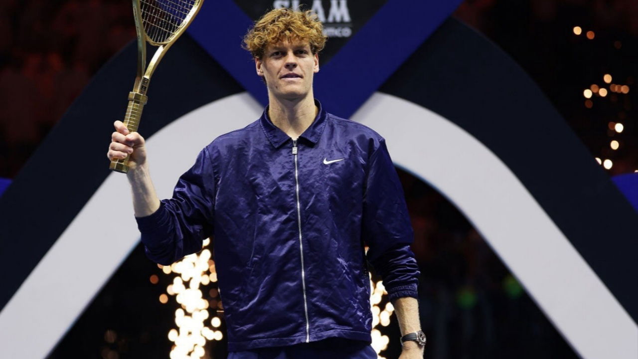 Jannik Sinner Presented with $250,000 Worth Golden Racket After Storming Past Carlos Alcaraz at Six Kings Slam