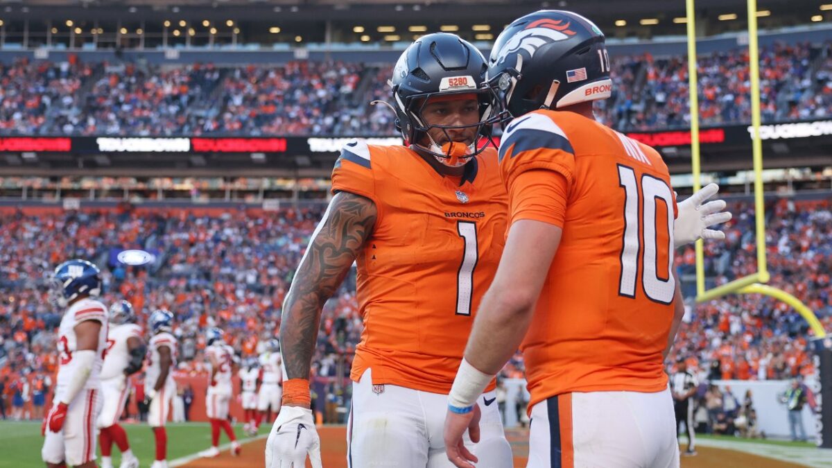 (Video) Jaxson Dart Sulks As Interception & Missed Extra Point Helps Broncos Break 1602 Consecutive Losses Record 1 Evan Engram and Bo Nix
