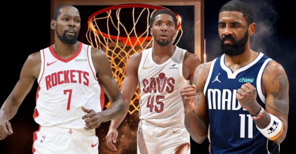 Kevin Durant, Donovan Mitchell, and Kyrie Irving