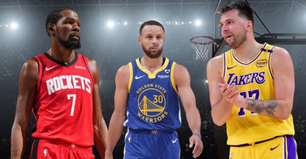 Kevin Durant, Stephen Curry, and Luka Doncic
