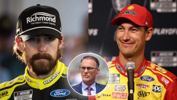 Ryan Blaney (via Imagn), Joey Logano (via Getty), Kevin Harvick (via USA Today)
