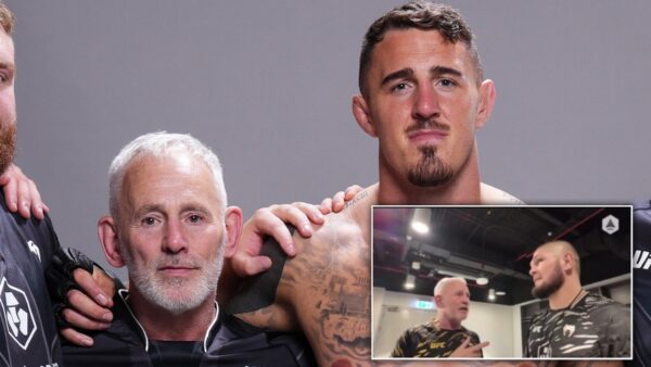 Tom Aspinall's father, Andy, and Khabib Nurmagomedov share a wholesome interaction