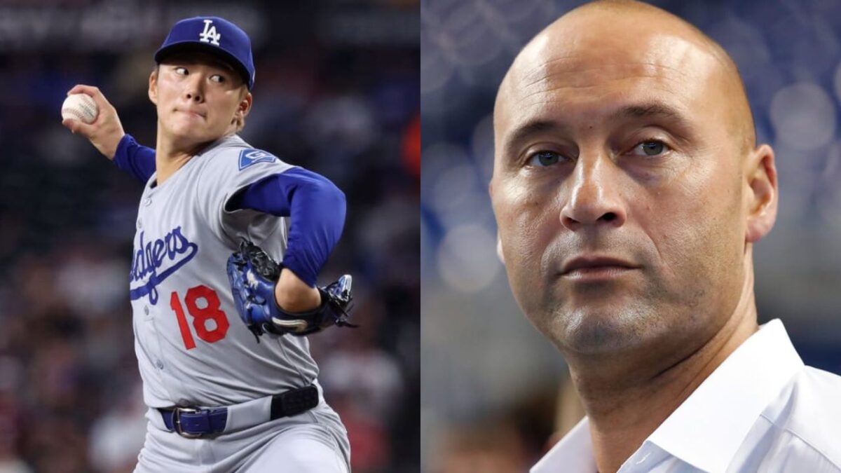 Derek Jeter Roasted on Social Media After His Prediction on Yoshinobu Yamamoto Goes Wrong Following Game 2: "He's a Dodger Hater" 1 Yoshinobu Yamamoto and Derek Jeter