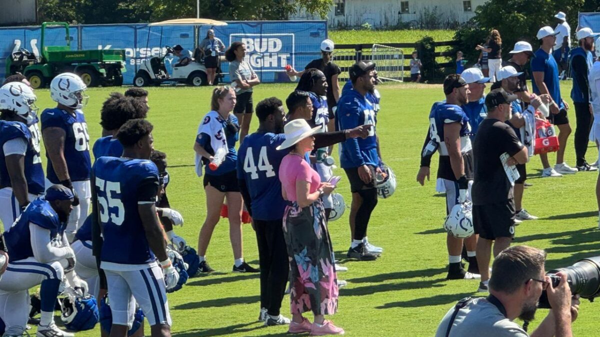 Carlie Irsay-Gordon's Dedication Helped Colts Take No. 1 Spot on Tom Brady's Power Rankings 1 Carlie Irsay-Gordon observing practice