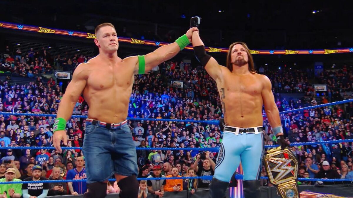 AJ Styles Credits His Time in New Japan Pro Wrestling Between 2014 and 2016 for His Subsequent Success in WWE 1 AJ Styles and John Cena 2016
