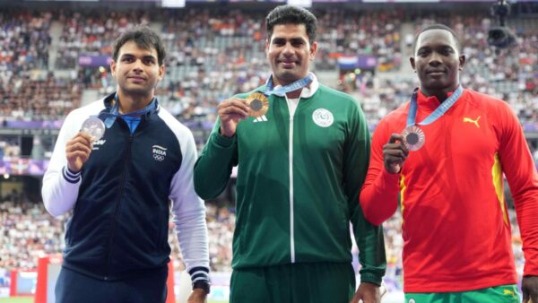 Arshad Nadeem and Neeraj Chopra at the Olympics