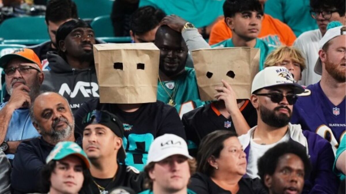 Paper Bags in Baltimore Ravens vs Miami Dolphins