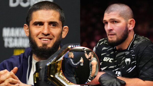 Islam Makhachev trolls Khabib Nurmagomedov's training