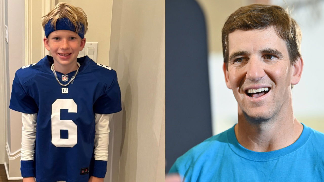 Eli Manning’s Son Dresses Up as His Favorite Quarterback Jaxson Dart for Halloween