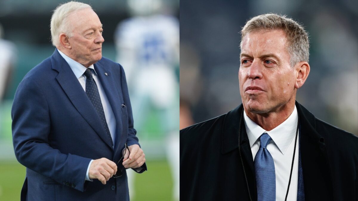 Jerry Jones and former QB Troy Aikman