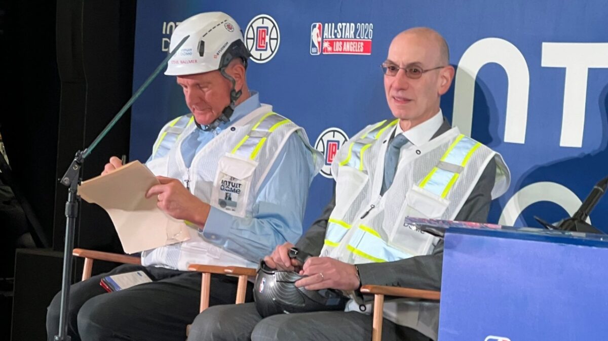 Steve Ballmer Faces Heat From Aspiration Investors Over 'Funnelling Funds' to Kawhi Leonard 1 NBA Commissioner Adam Silver and Steve Ballmer