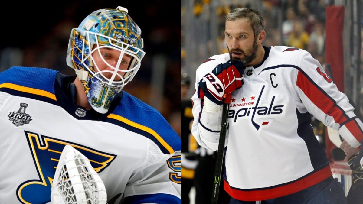 Jordan Binnington Trying to Steal Alex Ovechkin's 900th Goal Puck Sparks Hilarious Reactions Among Fans: "He Wanted to Sell It on eBay" 1 Jordan Binnington and Alex Ovechkin