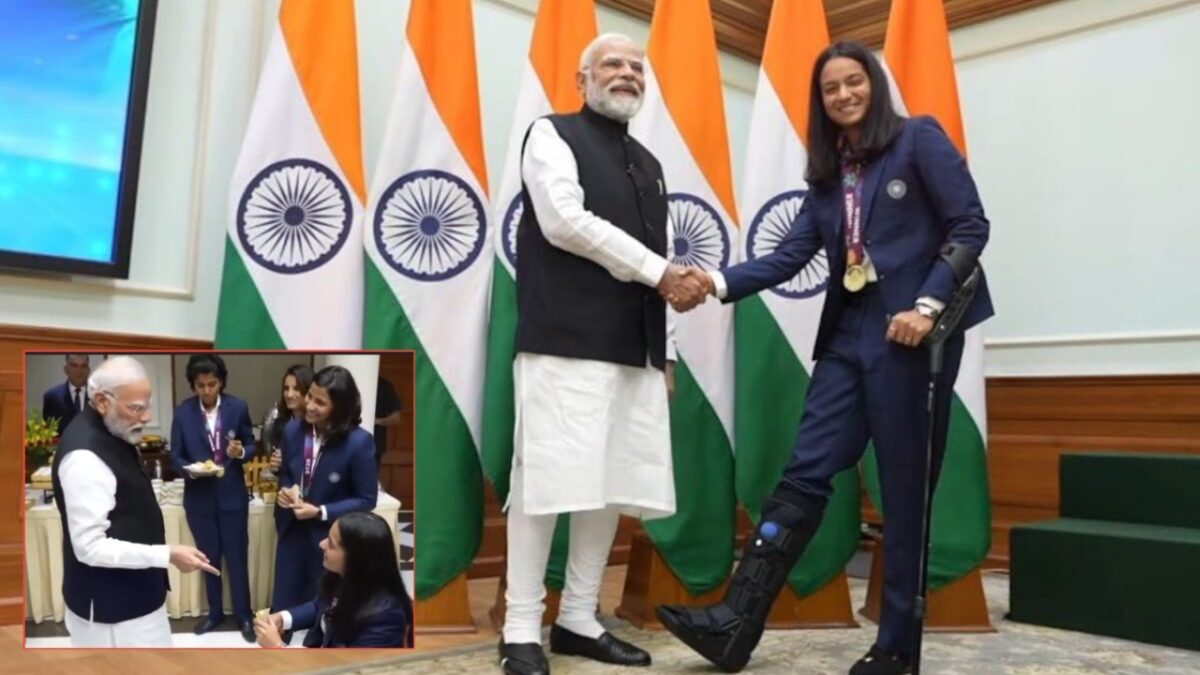 Harleen Deol’s Hilarious ‘Skincare’ Question to Prime Minister Narendra Modi Goes Viral 1 Narendra Modi on Pratika Rawal