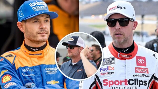 Kyle Larson, Dale Earnhardt Jr. and Denny Hamlin