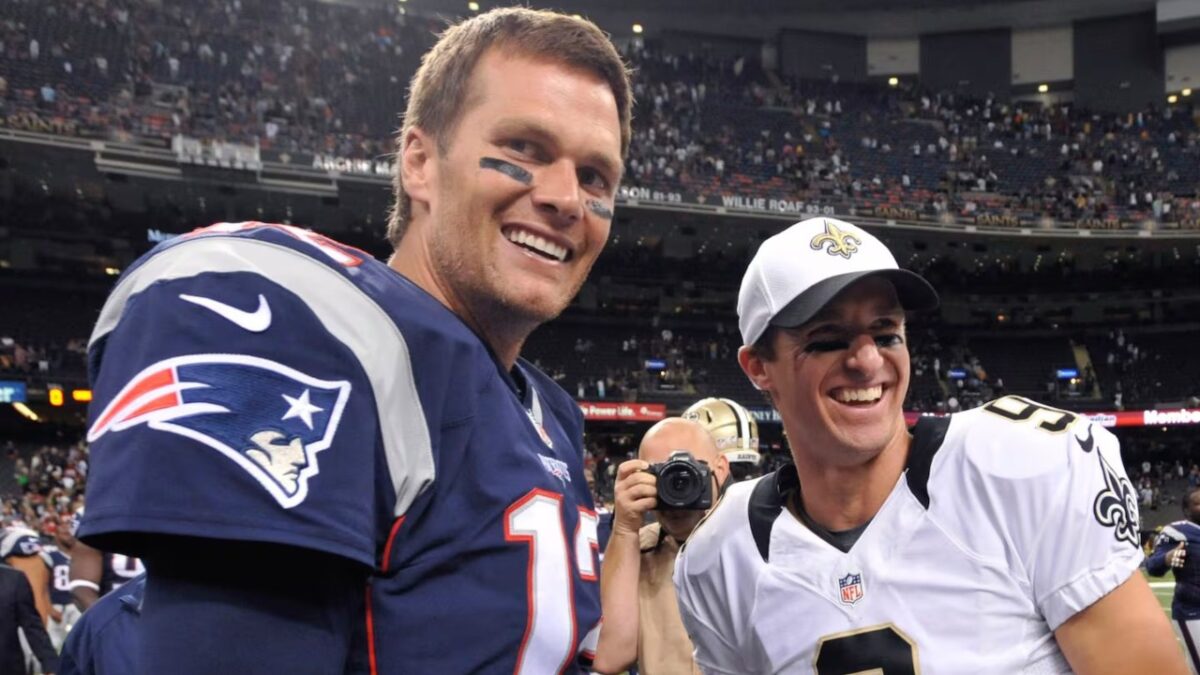 Tom Brady and Drew Brees during their playing days