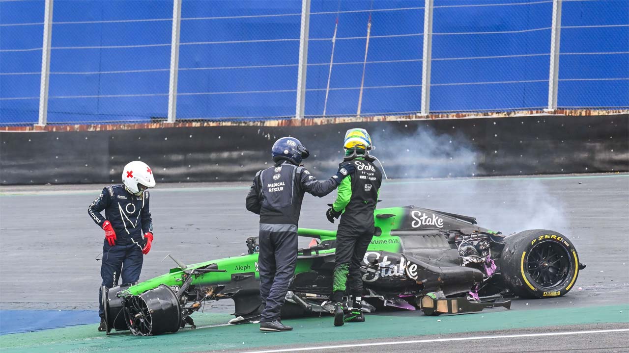 (Video) Gabriel Bortoleto Escapes Unscathed After Scary Brazil GP Sprint Wreck