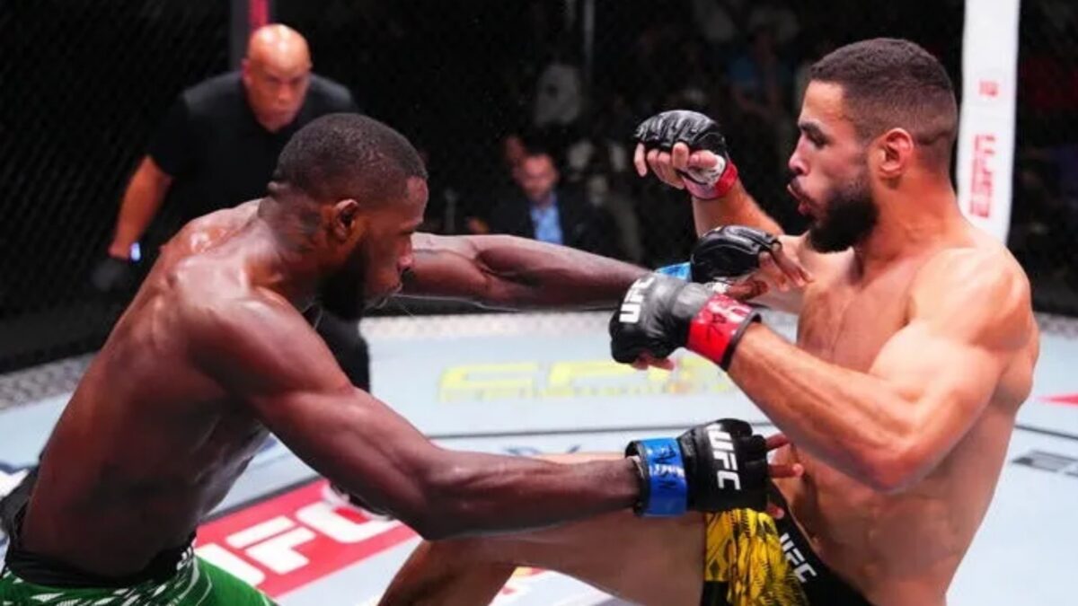 Gabriel Bonfim knocking out Randy Brown at UFC Fight Night 111