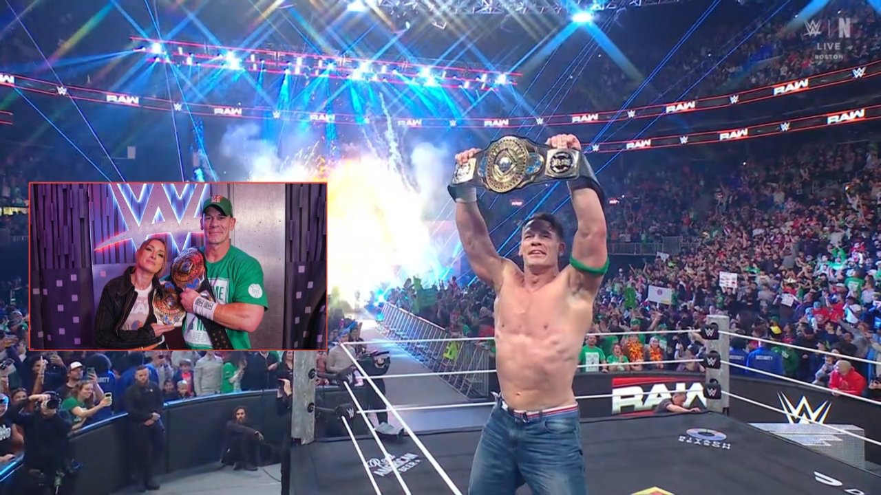 Becky Lynch Reacts to John Cena’s Iconic Grand Slam Title Victory on Monday Night Raw at TD Garden