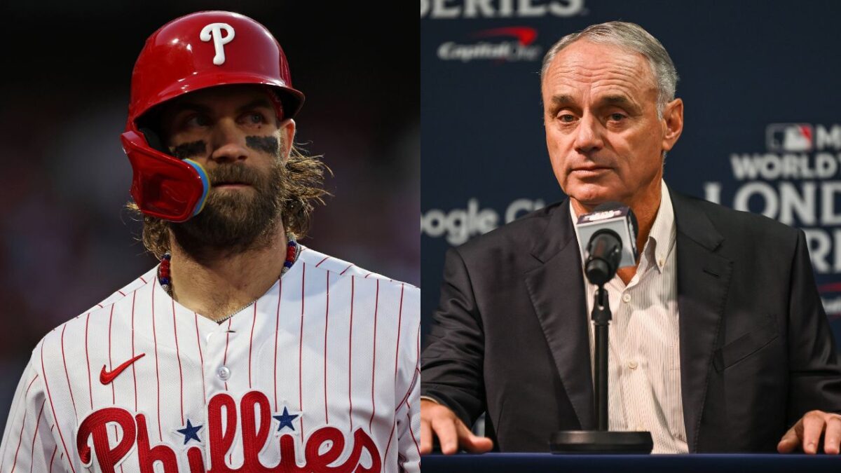 Dave Dombrowski Claims Having "Nice" Conversation with Bryce Harper After 1B Was Left Disappointed Following Earlier Comments 1 Bryce Harper and Rob Manfred