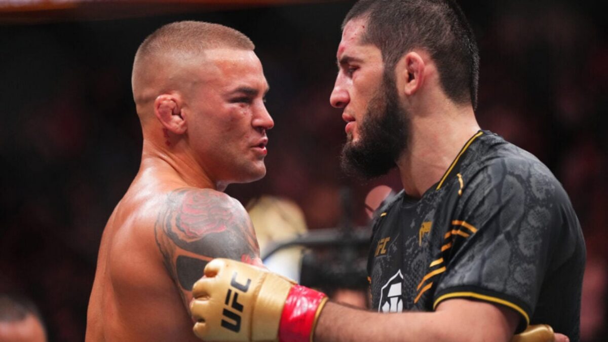 Islam Makhachev Using Creatine for the First Time Stuns UFC Legend Dustin Poirier: "It's Crazy" 1 Islam Makhachev and Dustin Poirier at UFC 302