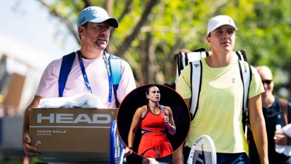 Wim Fissette, Iga Swiatek, and Aryna Sabalenka (X/Sportskeeda/Tennis Channel)