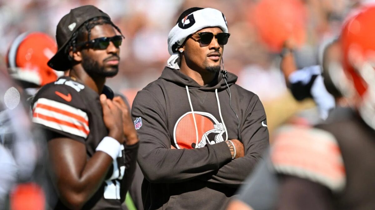 Shedeur Sanders with Deshaun Watson