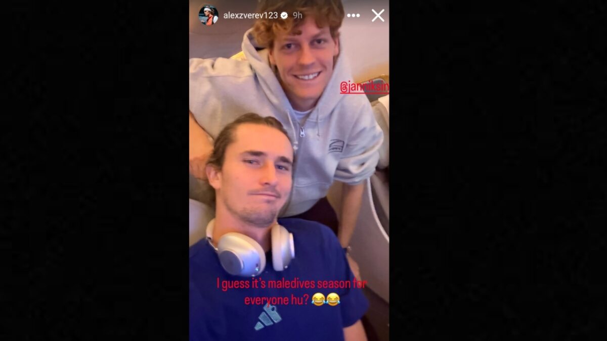(In Pictures) Jannik Sinner and Alexander Zverev End Up on Same Plane for Maldives During Off-Season 1 Alexander Zverev's Instagram story