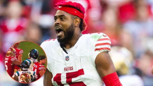 (Video) Panthers Safety Tre’von Moehrig’s Cheap Shot Leads to Jauan Jennings Losing His Mind During MNF Game