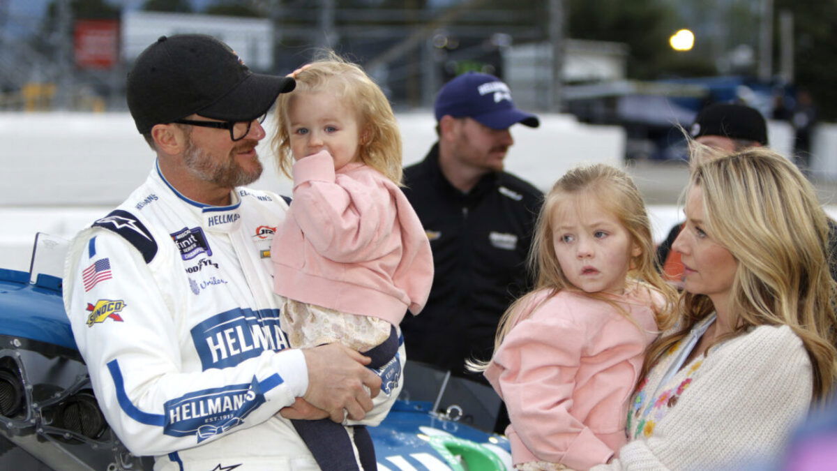 Dale Earnhardt Jr. and wife Amy with daughters Nicole and Isla