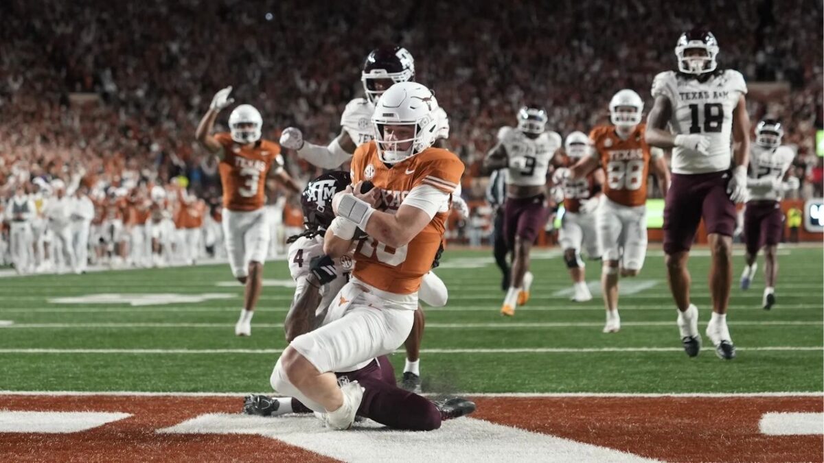 Cowboys' DeMarvion Overshown Rips Marcel Reed as Arch Manning Leads Texas to Statement Win Over Texas A&M 1 Arch Manning